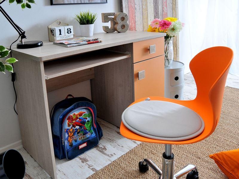 Fotel biurowy obrotowy pomarańczowy dziecięcy