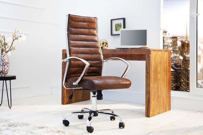 Fotel gabinetowy obrotowy brązowy