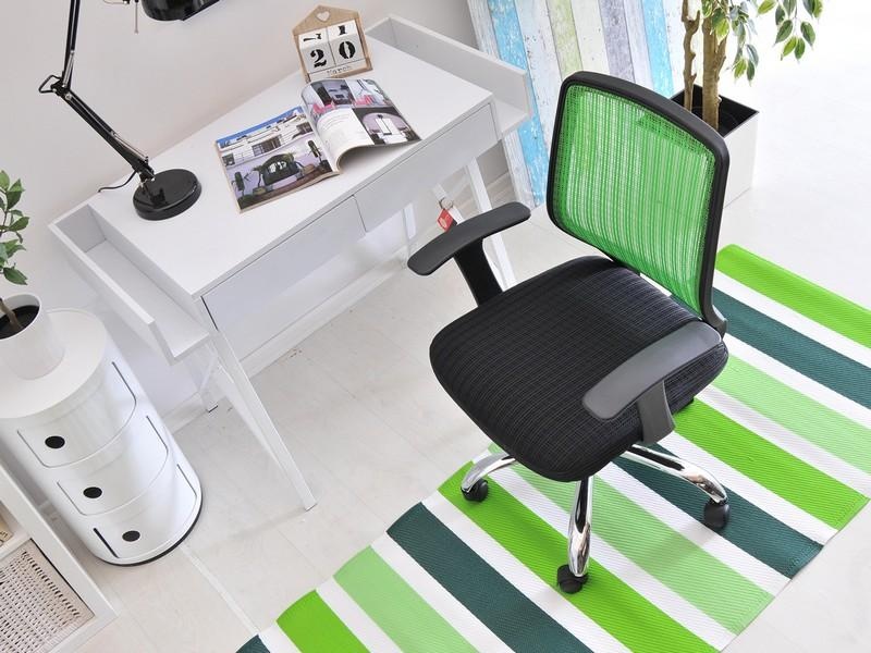 fotel biurowy z mikrosiatki zielony dla nastolatka
