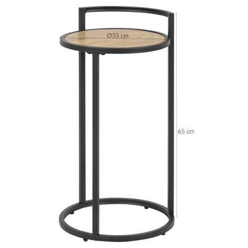 Okrągły stolik kawowy Rena 33 cm dąb industrialny