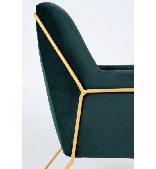 Fotel do salonu Haris nowoczesny zielony welur