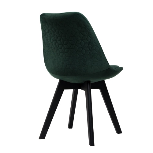 Zestaw 4 krzeseł Esme zielony welur