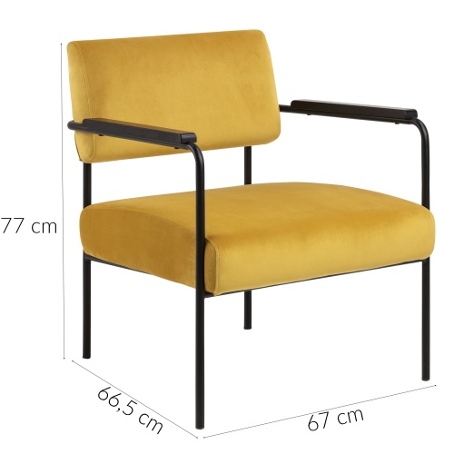 Fotel wypoczynkowy Cloe żółty welur