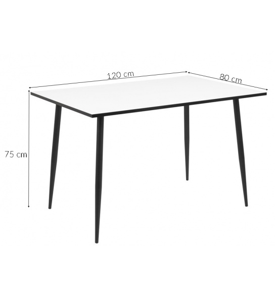 Stół do jadalni 120x80 cm Wilma dąb/czarny