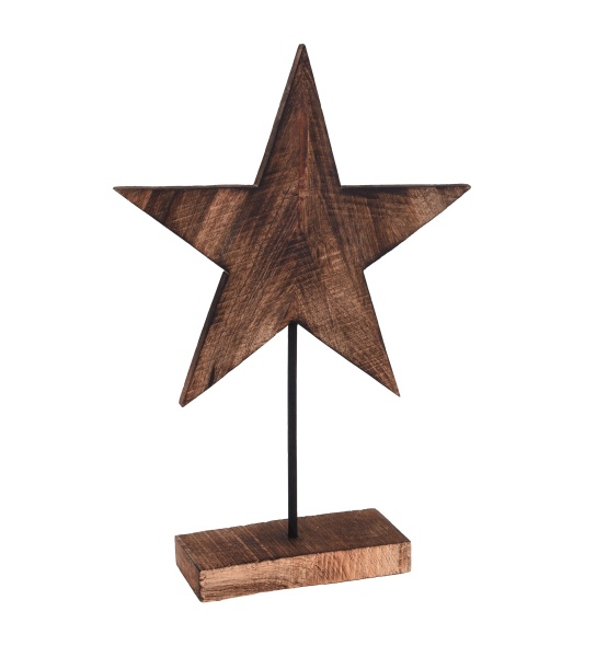 Ozdobna gwiazda na podstawie Hadar 35 cm drewniana