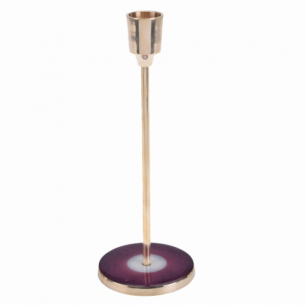 Wysoki świecznik Korel 20 cm, fioletowy
