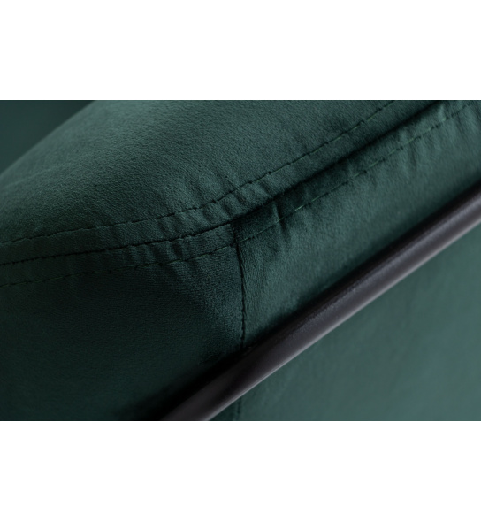 Fotel do salonu Haris nowoczesny zielony/czarny welur
