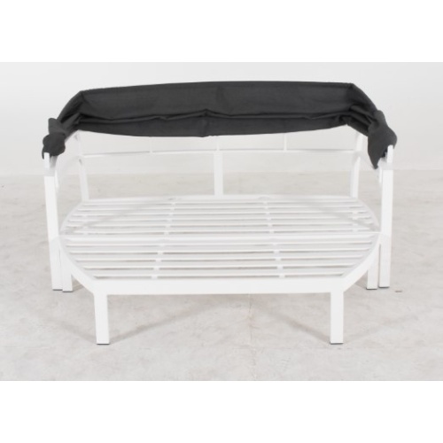 Łóżko ogrodowe z daszkiem Piscato szare/białe Textilene