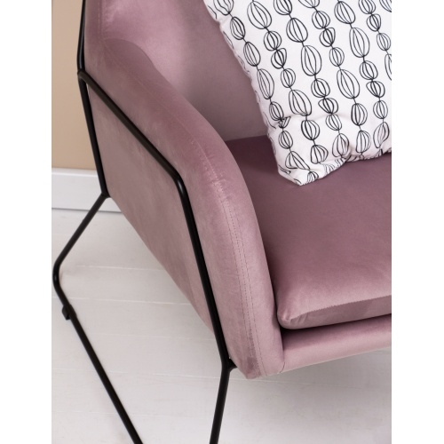 Fotel do salonu Haris różowy welur