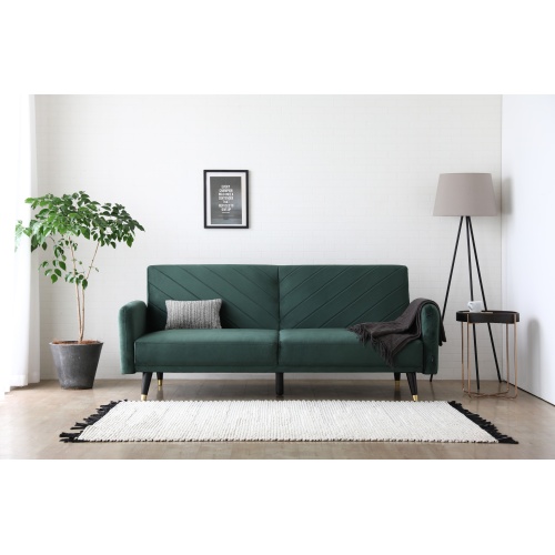 Sofa rozkładana Temmelig zielona welur