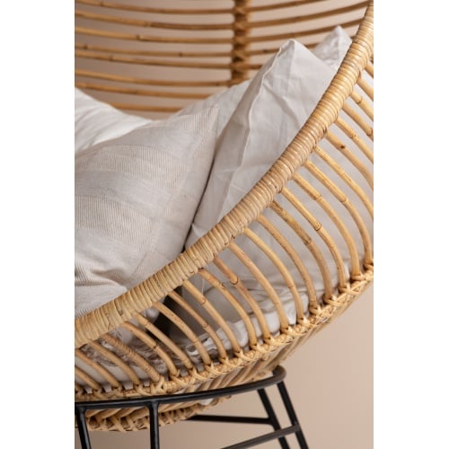 Okrągły fotel huśtawka handmade Sayan rattan naturalny boho