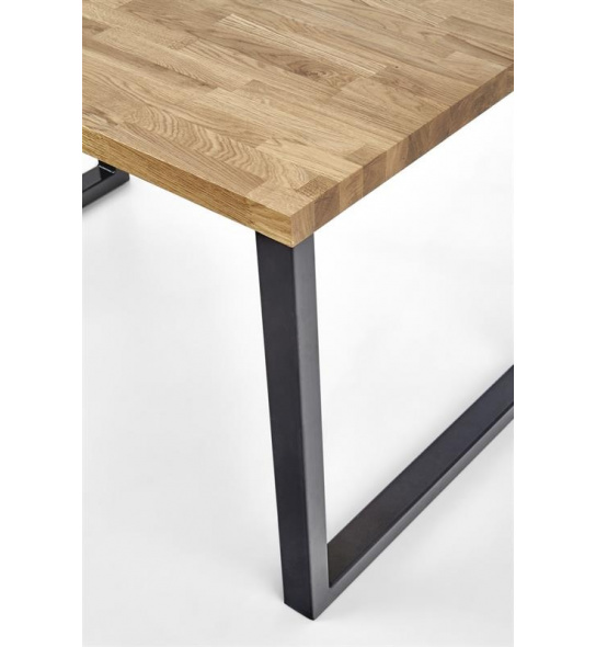 Drewniany stół kuchenny Radus 120x78 cm lite drewno dębowe/stal