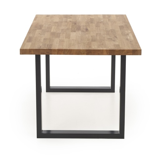 Drewniany stół kuchenny Radus 160x90 cm lite drewno dębowe/stal