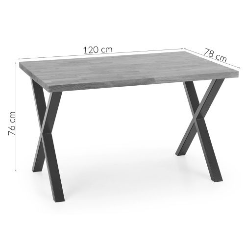 Stół na krzyżakach Apex 120x78 cm industrialny do jadalni