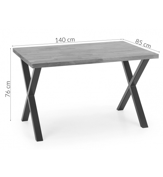 Stół na krzyżakach Apex 140x85 cm industrialny do jadalni