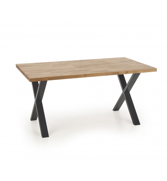 Drewniany stół na krzyżakach Apex 160x90 cm lite drewno dębowe/stal