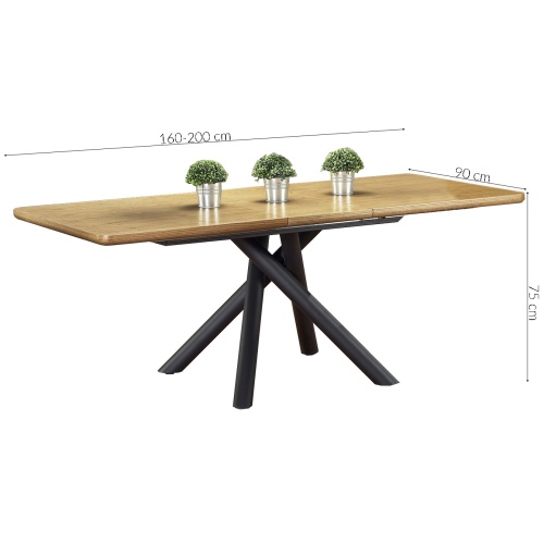 Stół rozkładany do jadalni Derrick 160-200x90 cm dąb industrialny