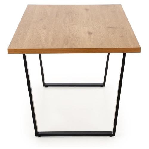 Stół na płozach Ulrich 160x90 cm jasny orzech/czarny nowoczesny