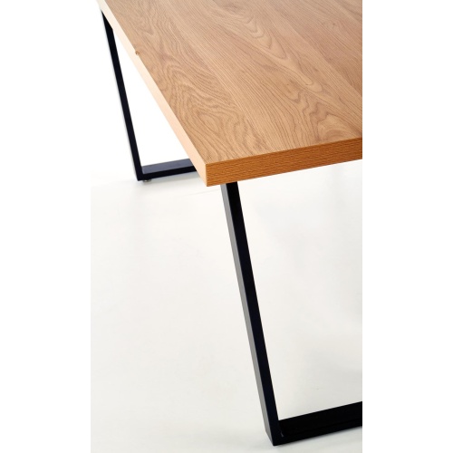 Stół na płozach Ulrich 160x90 cm jasny orzech/czarny nowoczesny
