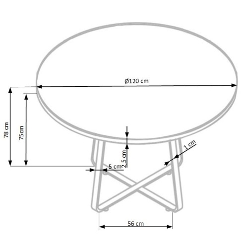 Okrągły stół do jadalni Looper II 120 cm dąb złoty nowoczesny