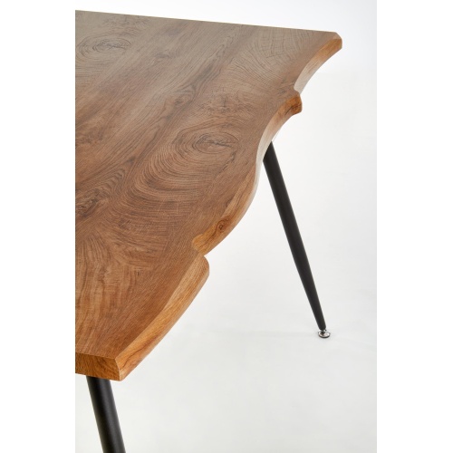 Stół do jadalni Lason 120x80 cm dąb/czarny nowoczesny