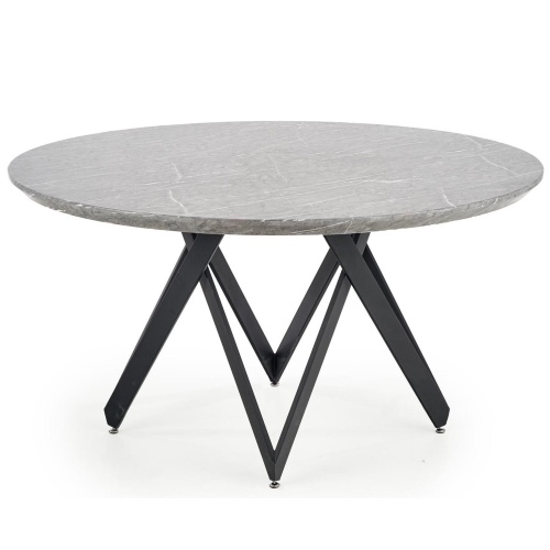 Okrągły stół do jadalni Gustimo 140 cm popielaty efekt marmuru