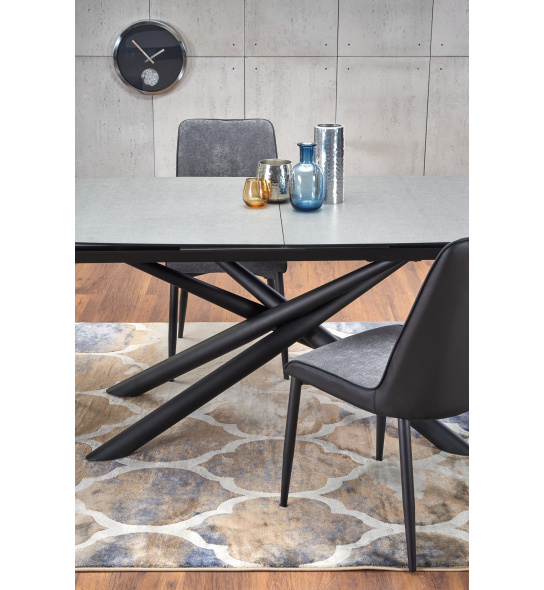 Rozkładany stół ze szkła Capello 180-240x95 cm beton popielaty