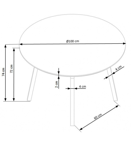 Okrągły stół do jadalni Balrog 100 cm popielaty/czarny