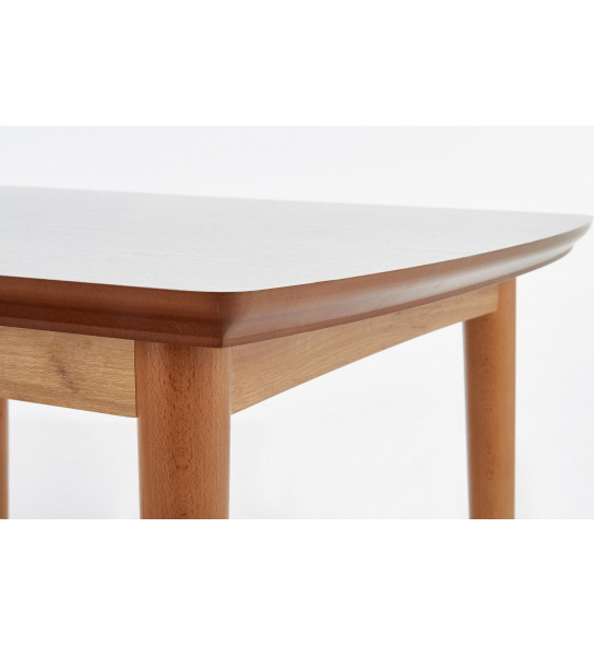 Rozkładany stół do jadalni Bradley 140-185x80 cm biały/dąb lefkas
