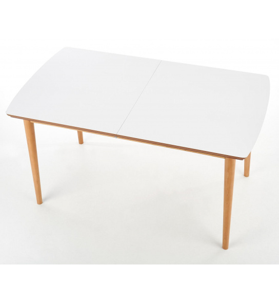Rozkładany stół do jadalni Barret 90-190x80 cm biały/dąb lefkas