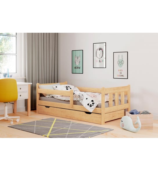 Łóżko dziecięce z szufladą Marinella 160x80 cm drewniane sosna