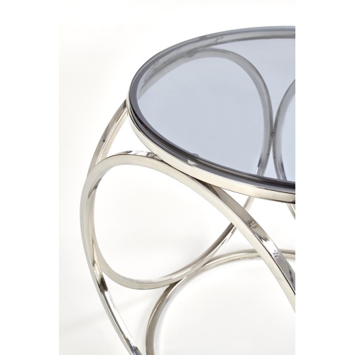 Szklana ława kawowa Venus S 50 cm srebrny dymione szkło glamour
