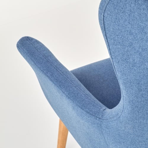 Fotel uszak pikowany Cotto na wysokich nóżkach niebieski/kauczuk