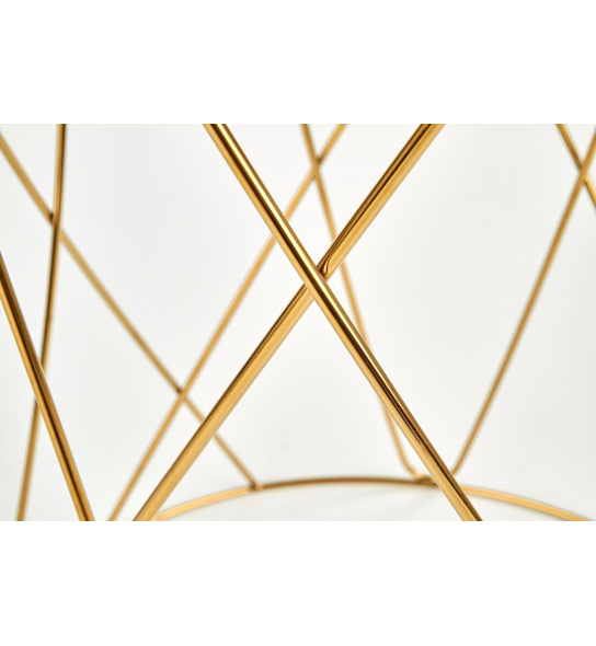 Okrągły stolik kawowy Selena 55 cm dymione szkło/złoty stelaż