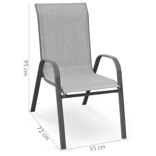 Krzesło do ogrodu Mosler 95 cm szare nowoczesne