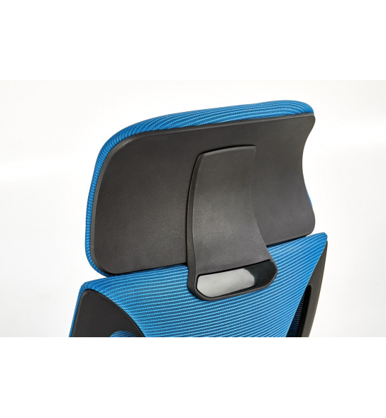 Fotel biurowy Valdez regulowany zagłówek niebieski/czarny
