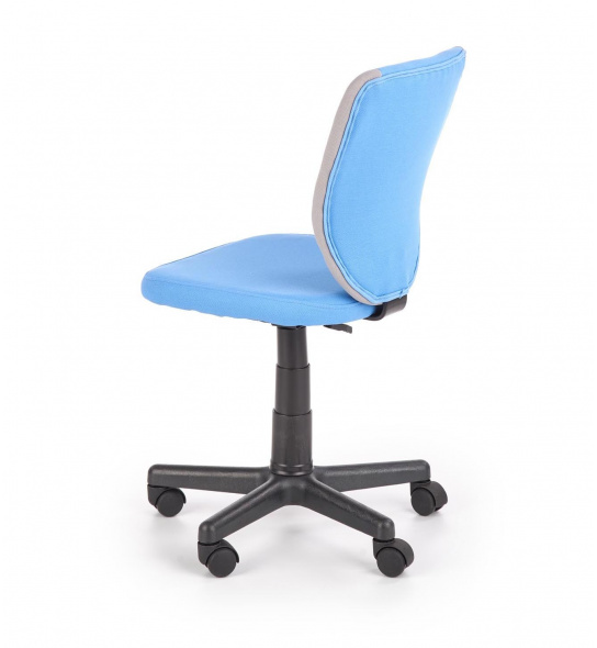 Regulowany fotel biurowy bez podłokietników Toby 78-90 cm błękitny/szary