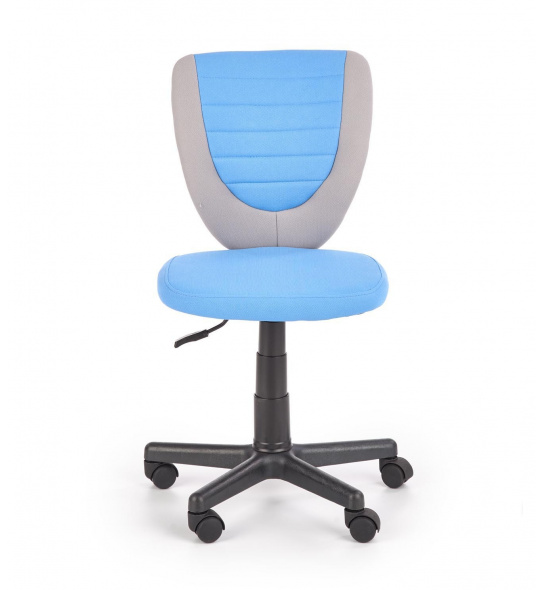 Regulowany fotel biurowy bez podłokietników Toby 78-90 cm błękitny/szary