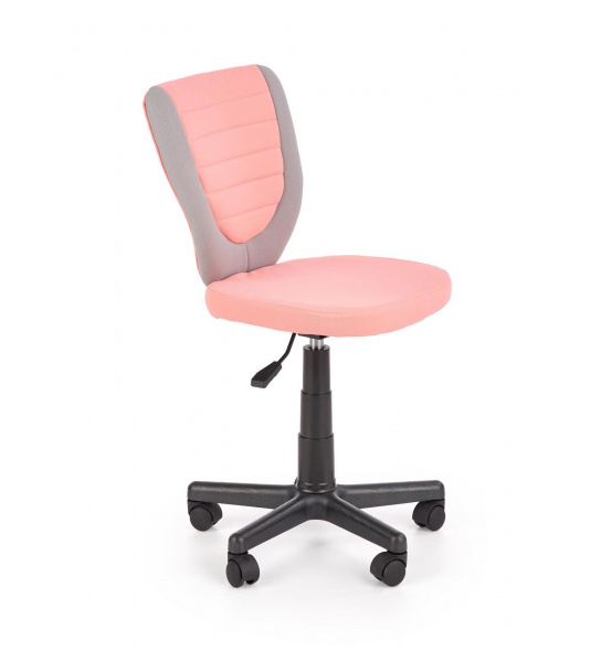 Regulowany fotel biurowy bez podłokietników Toby 78-90 cm różowy/szary