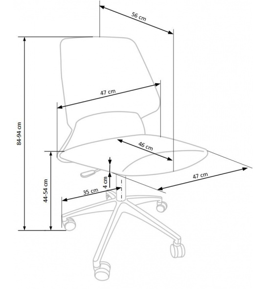 Fotel obrotowy do biura Gravity 84-94 cm szary regulowany