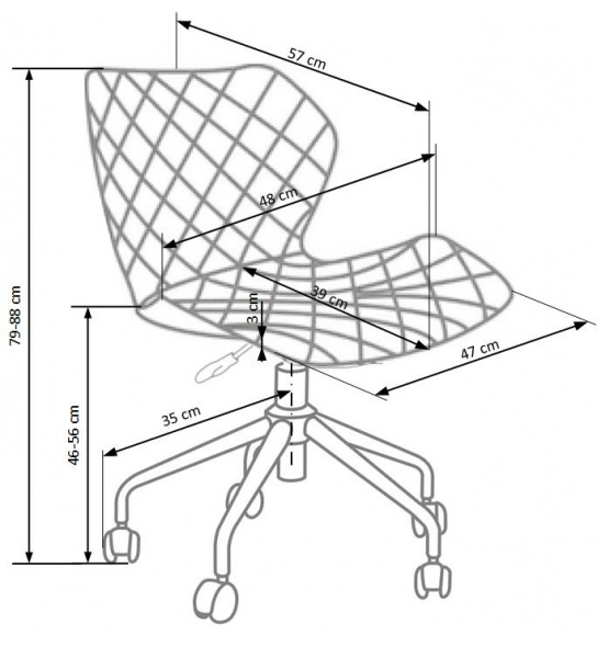 Fotel obrotowy z przeszyciami Matrix III jasnoszary/biały ekoskóra