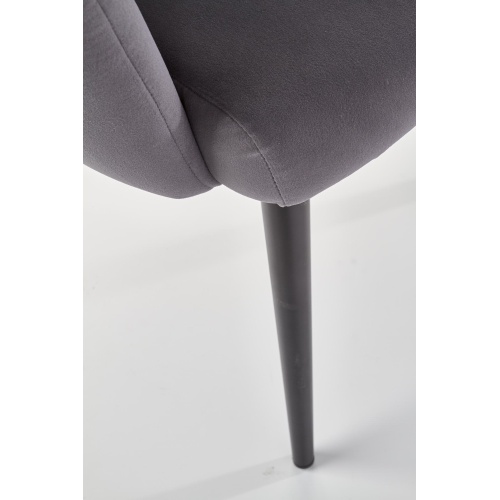 Fotel welurowy K410 muszelka popielaty/czarne nóżki