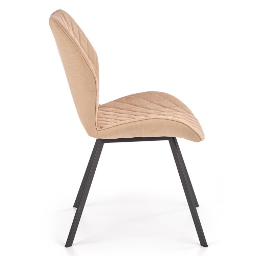 Krzesło z przeszyciami K360 beżowe nowoczesne