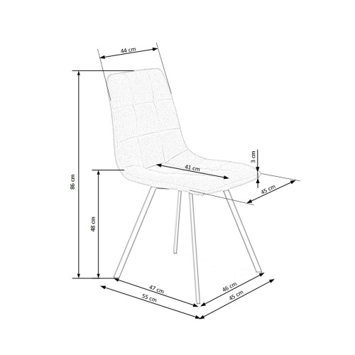 Krzesło pikowane K402 86 cm beżowe melanż nowoczesne
