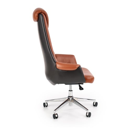 Regulowany fotel biurowy Calvano 120-130 cm MULTIBLOCK brąz ekoskóra