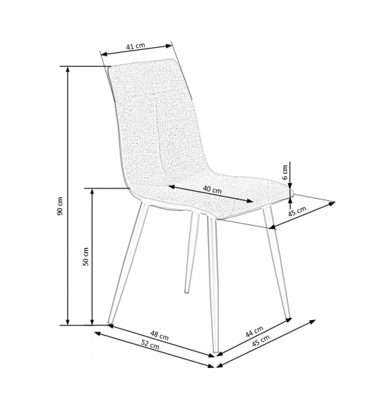 Krzesło z przeszyciem K374 popielate/grafitowe ekoskóra