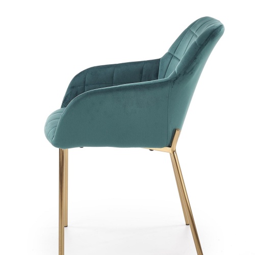 Krzesło do salonu K306 zielone/złote welurowe