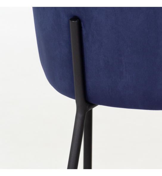 Krzesło welurowe Trevi niebieskie
