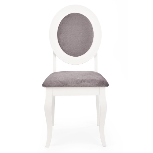 Drewniane krzesło Barock białe/popielate glamour