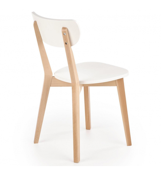 Drewniane krzesło do salonu Buggi białe skandynawskie